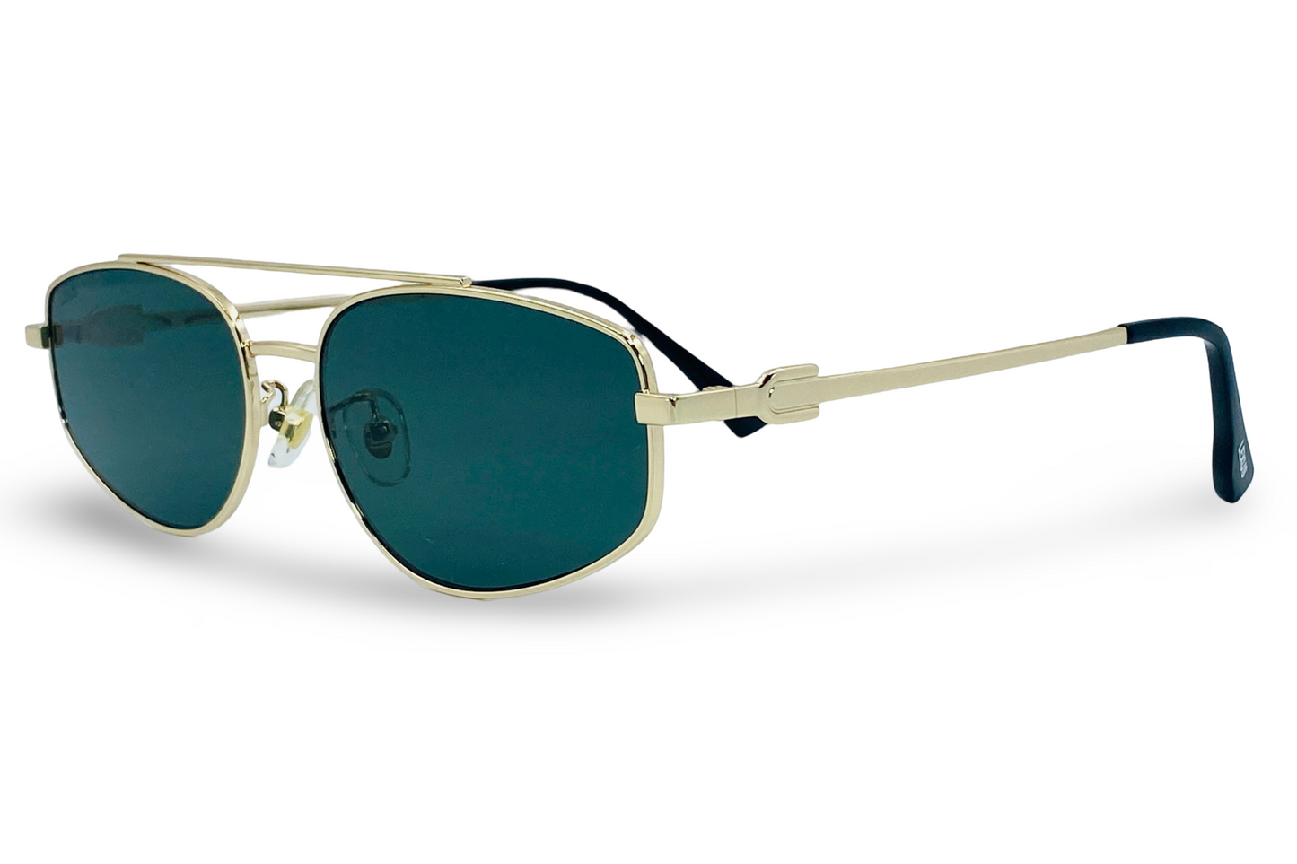 Lexus Metal Unisex Double Bar Sunglasses Gold