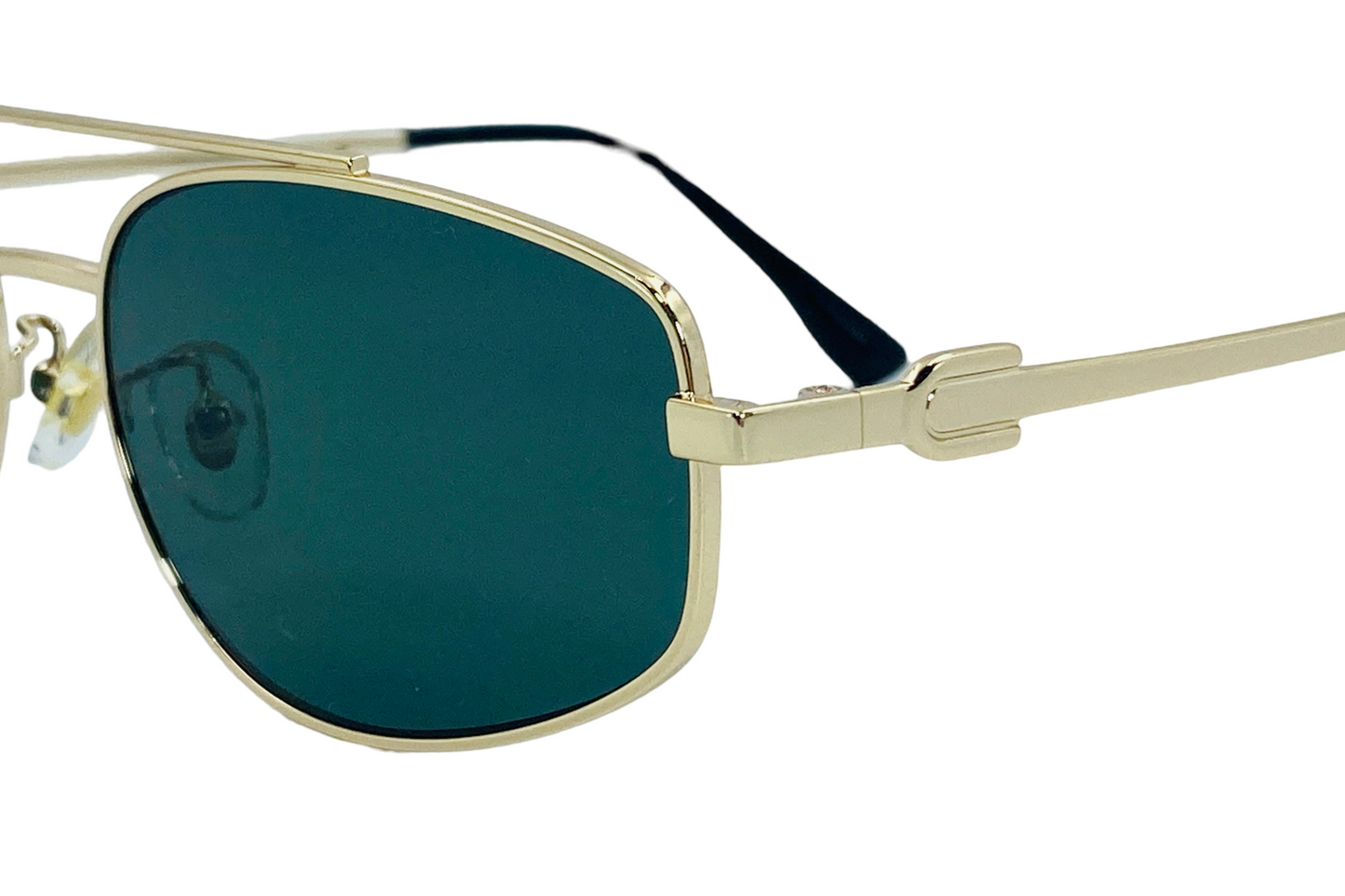 Lexus Metal Unisex Double Bar Sunglasses Gold