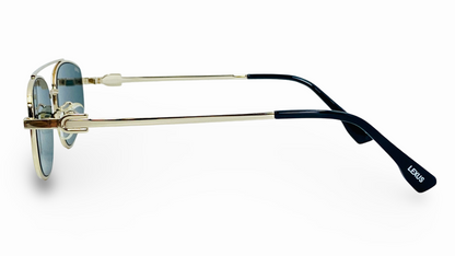 Lexus Metal Unisex Double Bar Sunglasses Gold