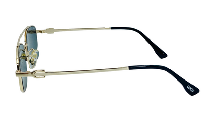 Lexus Metal Unisex Double Bar Sunglasses Gold