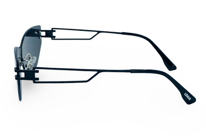 Lexus Rimless Ladies Cat Eye Sunglasses Black