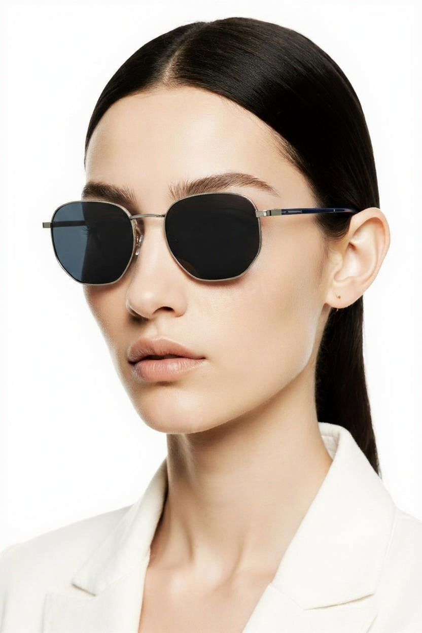 Lexus Hexagon Unisex Polarized Sunglasses Silver